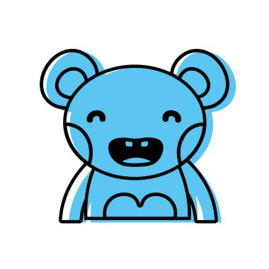 gülümseme ayı sevimli vahşi hayvan vektör çizim renk