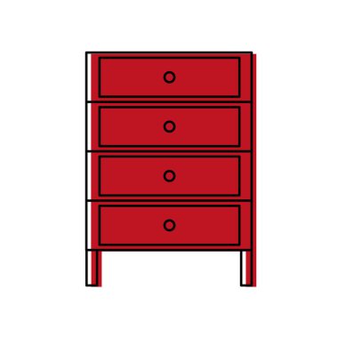 Renkli kabin arşiv dosyası belge çekmece vektör çizim ile