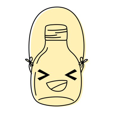 renk mutlu mason cam kawaii tel hande vektör çizim ile