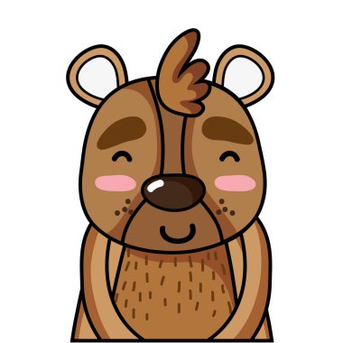 çok güzel ve mutlu ayı vahşi hayvan vektör çizim