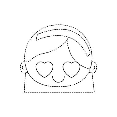 noktalı şekil baş kız saç ve kafa bandı vektör çizim aşık