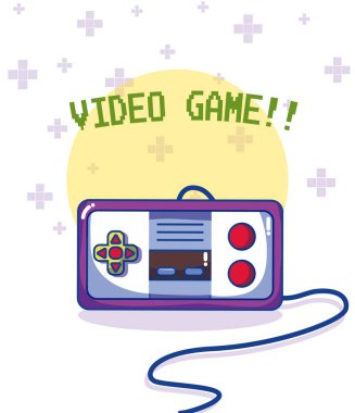 Video oyunu retro gamepad vektör çizim grafik tasarım