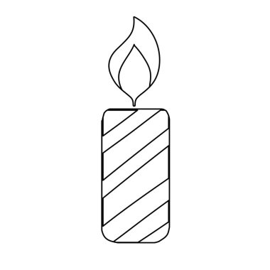 satır mum ateş alev christmas dekorasyon vektör çizim için