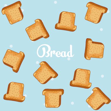 Ekmek desen çizgi film arka plan vektör çizim grafik tasarım