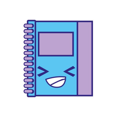çizgi rengi mutlu ve sevimli defter nesne kawaii vektör çizim
