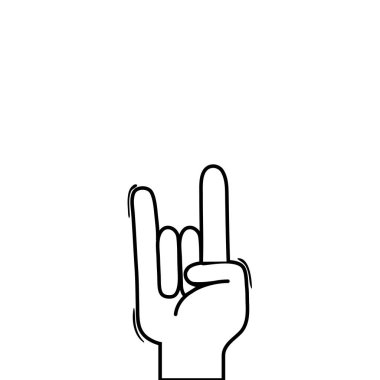 satırı el ile rock jest sembolü iletişim vektör çizim