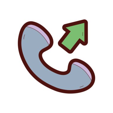 çizgi rengi telefon işareti telefon simge vektör çizim aldı