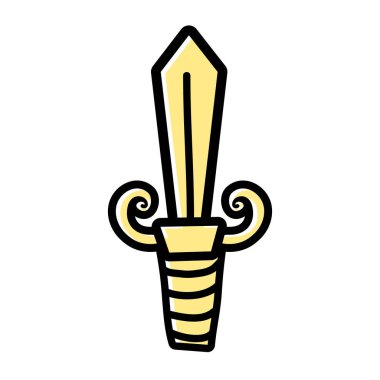 renkli çelik kılıç silah video oyunu savaş vektör çizim için