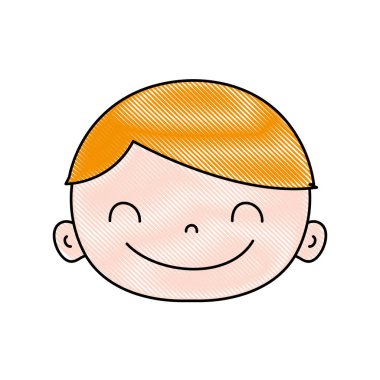 rendelenmiş mutlu avatar çocuk yüz saç vektör çizim ile