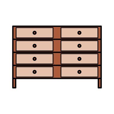 renkli ahşap Resepsiyon nesnesi ile çekmeceler tasarlamak vektör