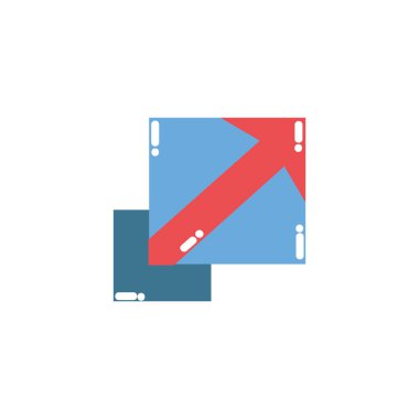 Geometrik ve soyut tema izole tasarım vektör çizim şeklinde kare