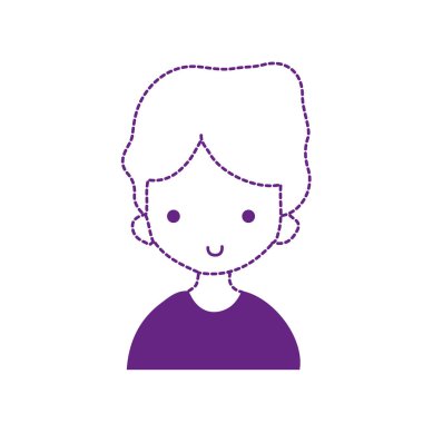 noktalı şekil avatar çocuk t-shirt ve saç modeli tasarım vektör çizim ile