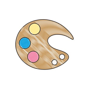 rendelenmiş sanat paleti aracına boya ve vektör çizim çizim