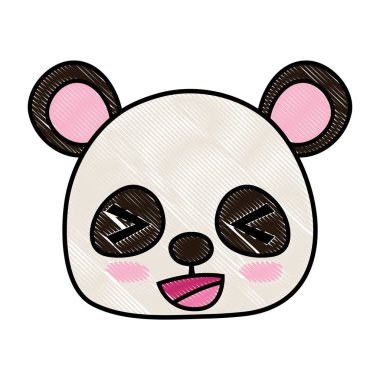 rendelenmiş neşeli panda vahşi hayvan vektör çizim kafa