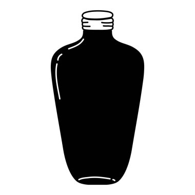 siluet uzun mason kavanoza korumak stil vektör çizim