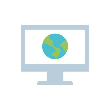 küresel dünya gezegen bilgisayar teknoloji vektör çizim içinde