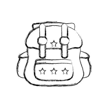 Şekil sırt çantası seyahat stili sefer turist vektör çizim için