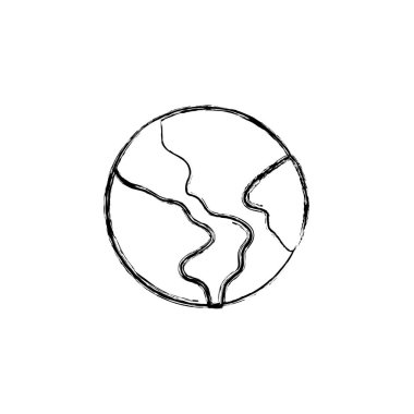 Şekil küresel dünya gezegen Coğrafya okyanus vektör çizim ile