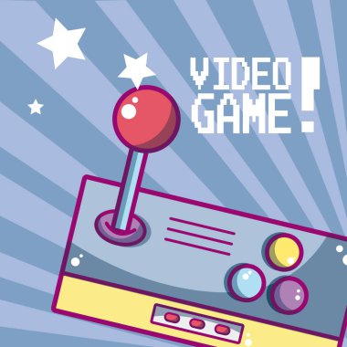 Video oyunu retro gamepad karikatür kavramı vektör çizim grafik tasarım