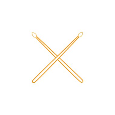 davul vektör çizim oynamak için ahşap renkli baget nesne