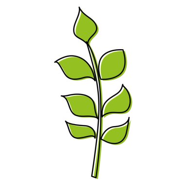 Doğa dalları ile egzotik yaprakları renk tasarlamak vektör