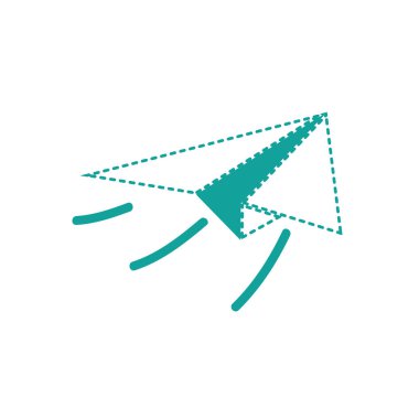 noktalı, uçak kağıt fly origami oyun vektör çizim şekil