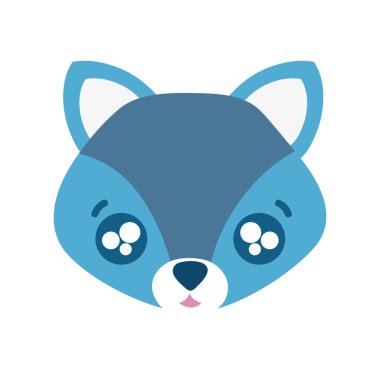 sevimli hayvan vektör çizim renkli sürpriz fox baş