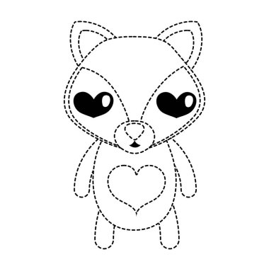 noktalı şekil fox sevimli vahşi hayvan vektör çizim âşık