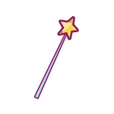 Sihirli değnek masal fantezi ve aşk Tema izole tasarım vektör çizim