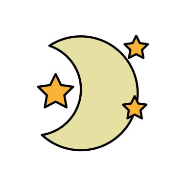 gece uzay vektör çizim yıldızlarda ile şirin ay