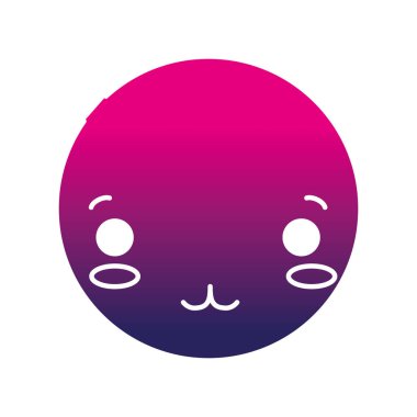 siluet kawaii baş sevimli yumuşak yüz vektör çizim ile