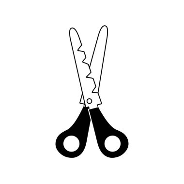 eğitim çalışma vektör çizim için kontur makas okul aracı