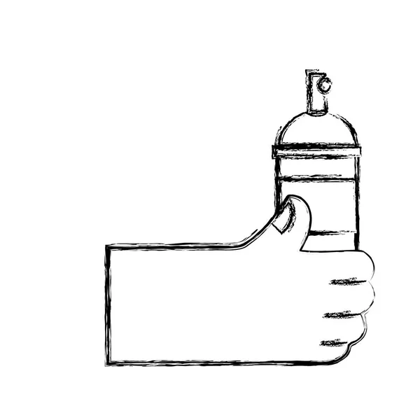 Figura Mão Com Aerossol Spray Pintura Arte Vetor Ilustração — Vetor de Stock