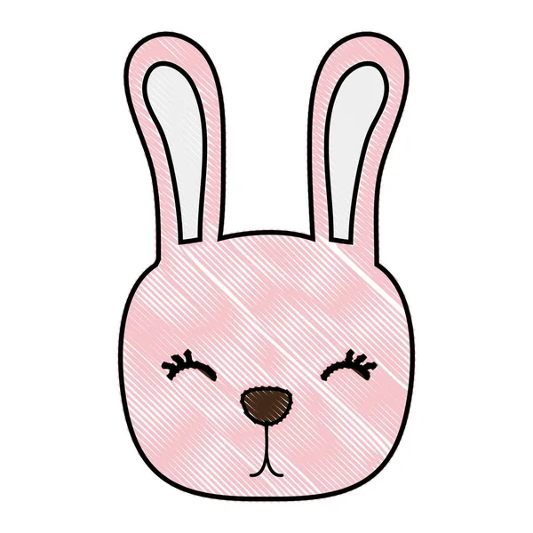 Rendelenmiş Sevimli Tavşan Baş Vahşi Hayvan Vektör Çizim — Stok Vektör