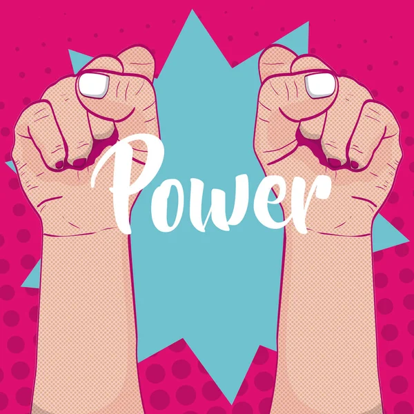 Girl Power Memphis Gaya Vektor Gambar Desain - Stok Vektor