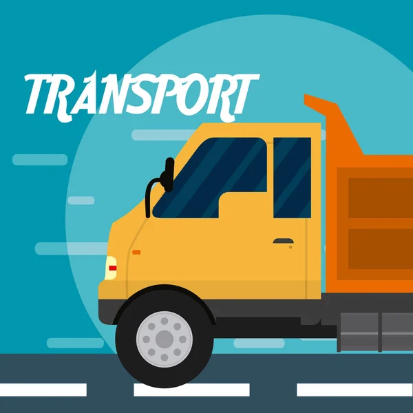 Φορτηγό Φορτίου Στις Οδικές Μεταφορές Διανυσματικά Εικονογράφηση Γραφιστικής — Διανυσματικό Αρχείο