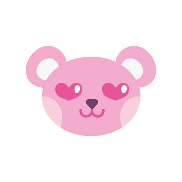 Colorido Enamored Urso Cabeça Bonito Animal Vetor Ilustração —  Vetores de Stock
