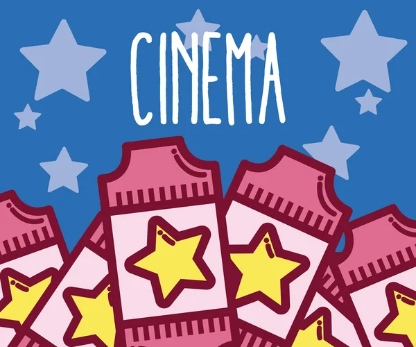 Cinéma Design Rétro Dessins Animés Colorés Avec Des Étoiles Vectorielles — Image vectorielle