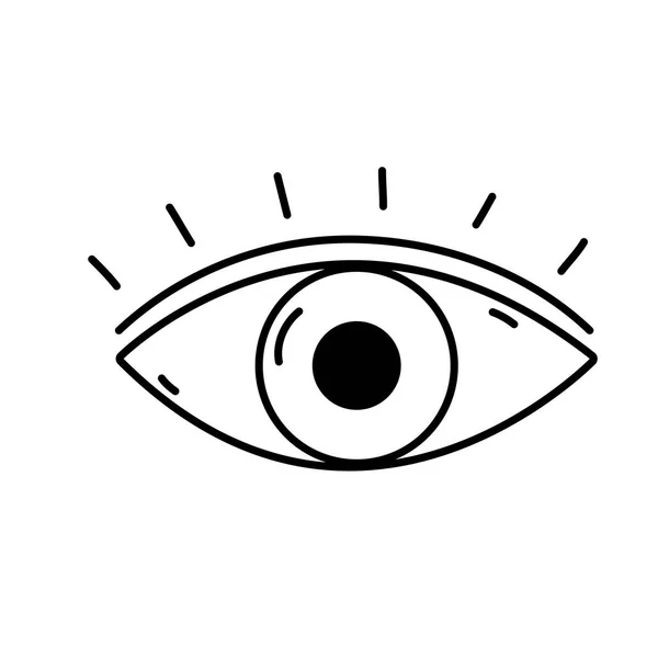 Linie Menschliches Auge Sehen Mit Wimpern Design Vektor Illustration — Stockvektor