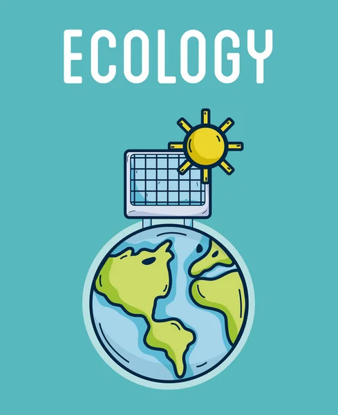 Ekologia Świat Bajki Zielonej Energii Wektor Projekt Graficzny Ilustracja — Wektor stockowy