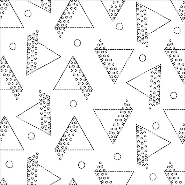 Dotted Shape Triangle Figures Memphis Style Background Vector Illustration — Stock Vector