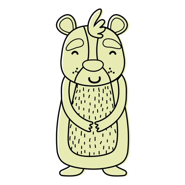Цвет Милый Счастливый Медведь Диких Животных Векторные Иллюстрации — стоковый вектор