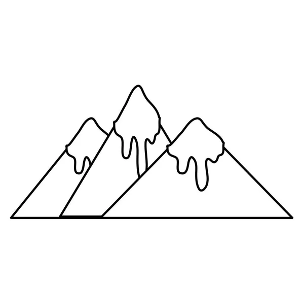 Linie Natürliche Berge Mit Schnee Der Spitze Design Vektor Illustration — Stockvektor
