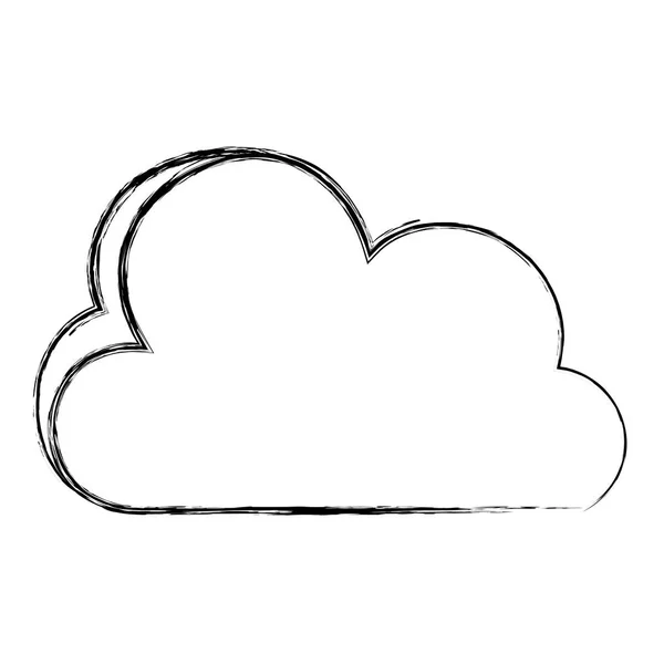 Grunge Agradável Nuvem Natureza Clima Ícone Vetor Ilustração — Vetor de Stock