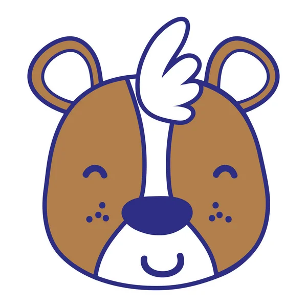 Colorido Feliz Urso Cabeça Selvagem Vetor Ilustração — Vetor de Stock