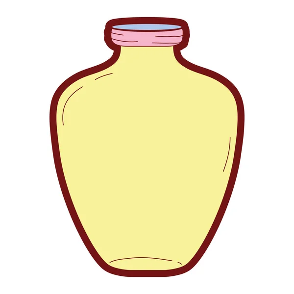 Line Color Middle Mason Jar Preserve Style Vector Illustration — Stock Vector