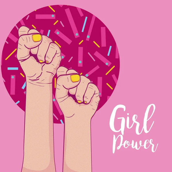 Girl Power Memphis Style Vectoriel Illustration Graphisme — Image vectorielle