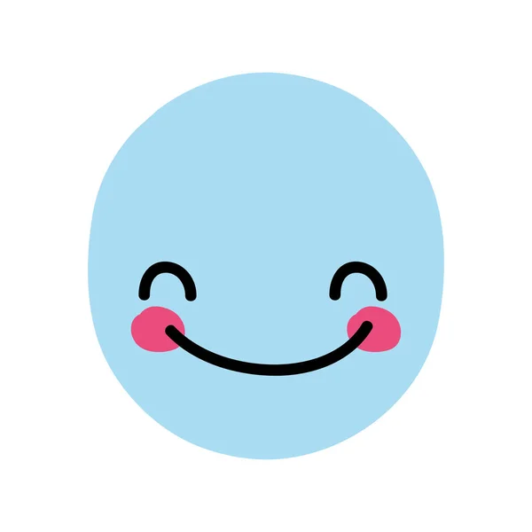 五颜六色的脸可爱快乐的卡瓦伊表达向量插图 — 图库矢量图片