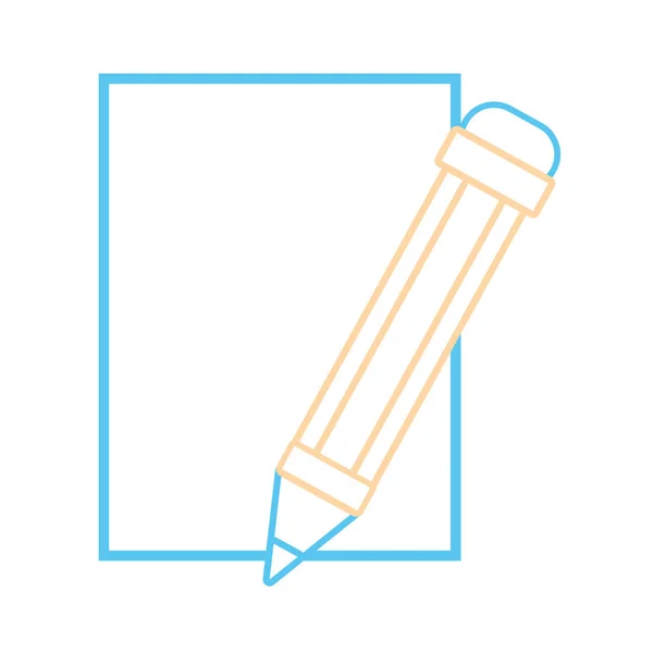 Couleur Ligne Carton Objet Avec Crayon Ustensile Design Vectoriel Illustration — Image vectorielle
