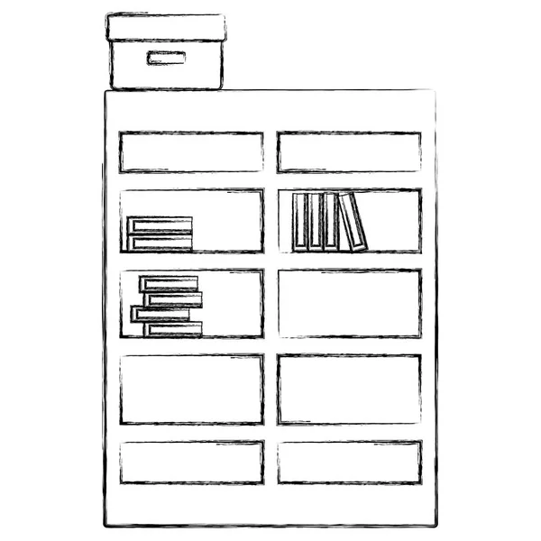 Regał Rysunek Książki Wewnątrz Pole Archiwum Ilustracji Wektorowych — Wektor stockowy